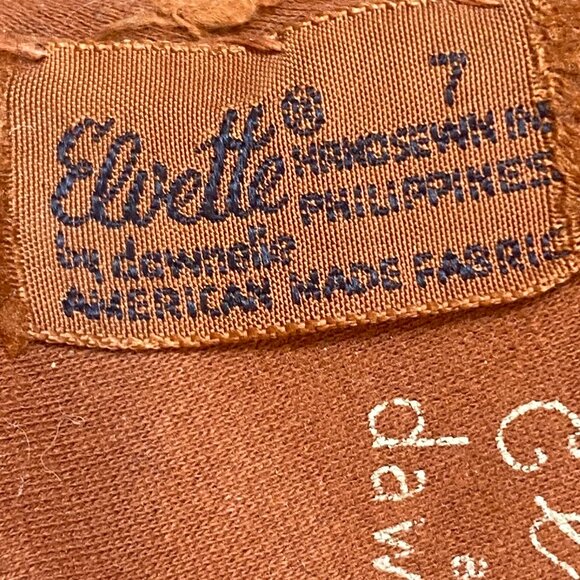 Vintage Elvette by Dawnelle Hand Sewn Occasion Gloves Sz 7-1/2 Rust #186Q - Picture 5 of 6